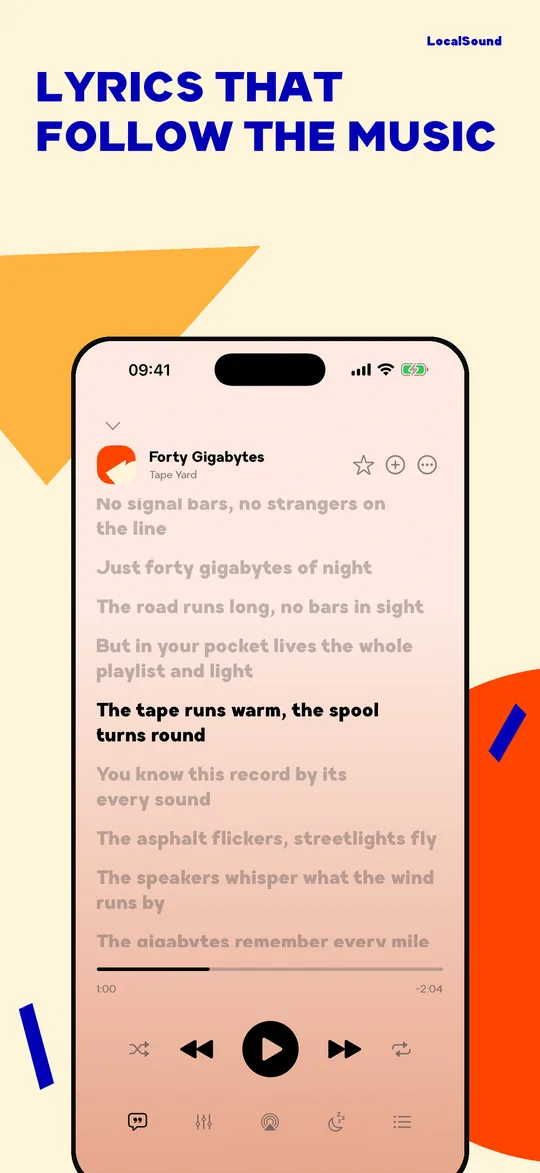 Lyrics that follow the music