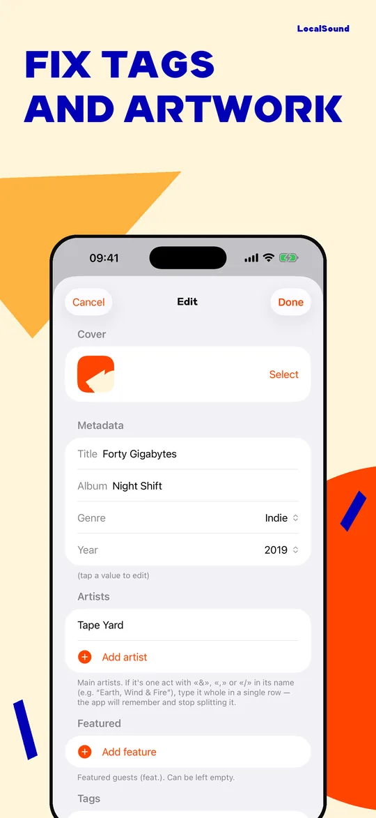 Fix tags and artwork